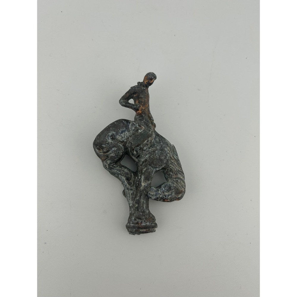 Vintage Brass Metal Figurine Horse Rider Statue Sculpture Art